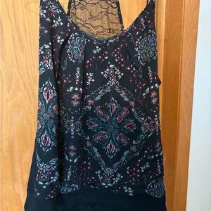 Maurices Black and Pink Patterned Camisole